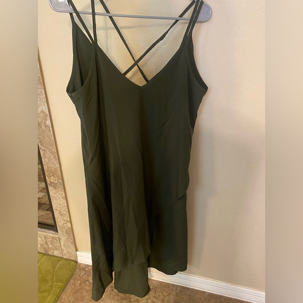 Super cute, Olive green slip dress, size S